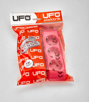 Ufo 3'lü 5 Metre Grup Priz Fuşya