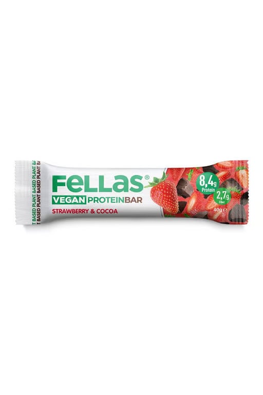 Fellas Vegan Protein Bar - Çilekli ve Kakaolu 40g X 12 Adet