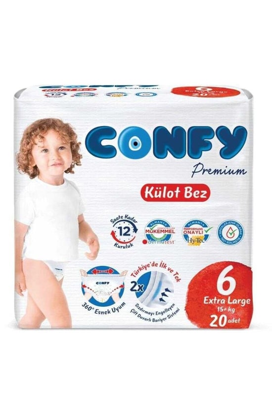 Confy Premıum Kulot Bebek Bezi 6 Numara Junior Extralarge 20 Li