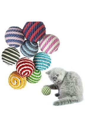 İp Sarma Renkli Kedi Oyun Topu 4 Cm Kedi Oyuncağı