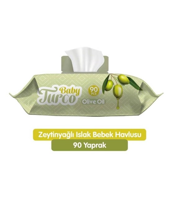 Baby Turco Bebek İslak Mendil 90'lı Zeytinyağlı