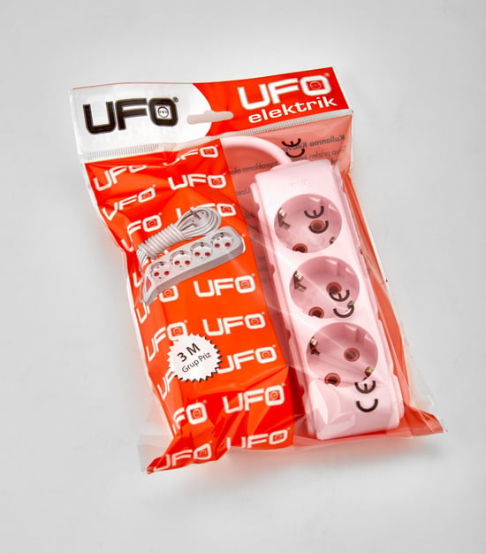 Ufo 3'lü 3 Metre Grup Priz Pembe