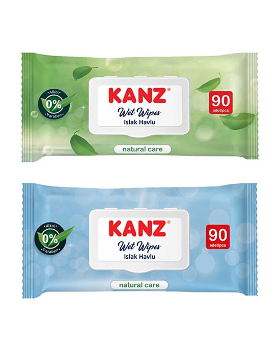 Kanz Islak Havlu 90'lı Mavi/yeşil Naturel Care