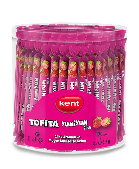 Tofita Yumiyum Şeker 6,7 gr 120’li Paket Çilekli