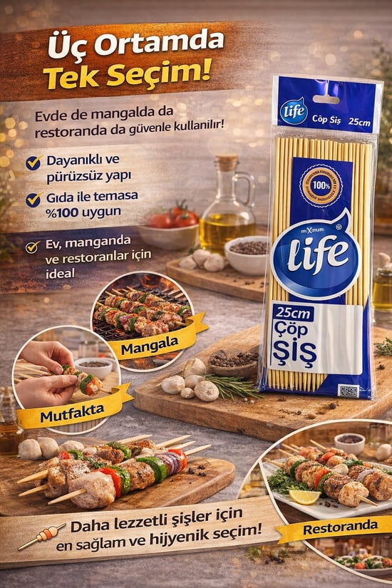 Life Bambu Çöp Şiş 25 Cm 100 'lü