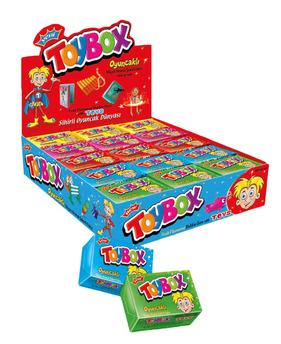 Toybox Sakız 5 gr X 30'lu Kutu Oyuncaklı Meyve Aromalı