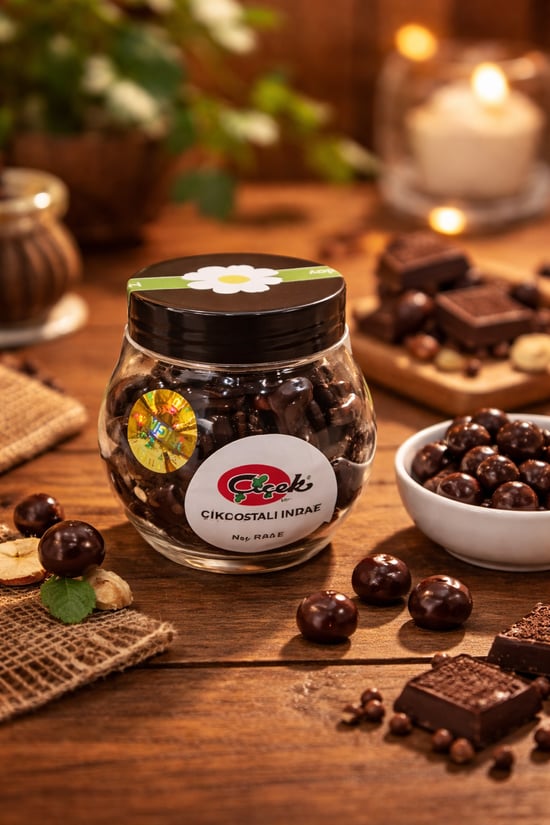 Çiçek Şekerleme Bitter Çikolatalı Fındık Draje 100 Gr