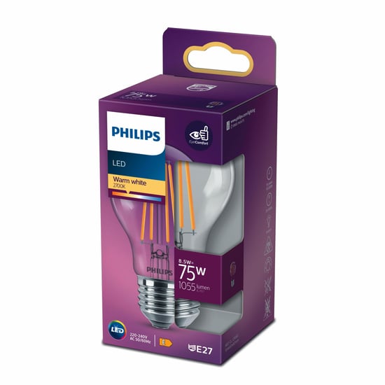Philips Filament 75w Ampul Sari İşik 2700k