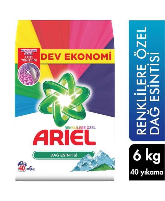 Ariel Toz Çamaşır Deterjanı 6 kg 40 Yıkama Dağ Esintisi Renklilere Özel
