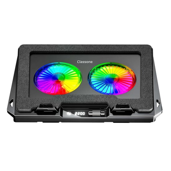 Classone GT102 Gaming Laptop Soğutucu 2200rpm Rgb Işıklı Led Display Notebook Soğutucu Stand