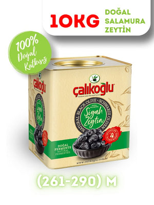 Çalıkoğlu Doğal Gemlik Özel Salamura Siyah Zeytin 10 Kg (261-290) M