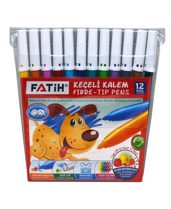 Fatih Keçeli Kalem 12 Renkli