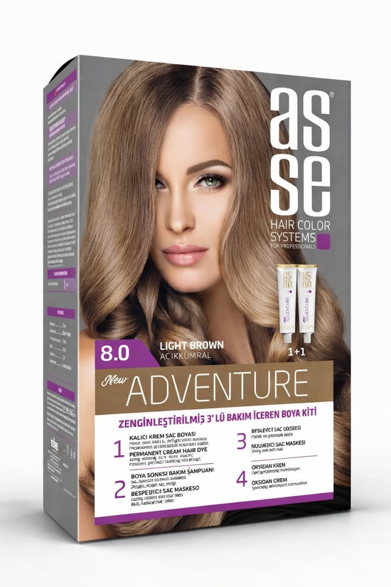 Asse Set Saç Boyası No: 8.0 50+50 Ml Açık Kumral