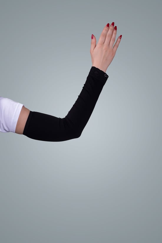 Hürrem Bone Siyah Tesettür Kolluk Viskon Kumaş Dantelli 1002_01