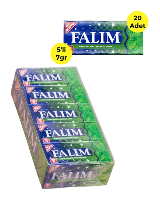 Falım Sakız 7 gr 20'li Paket Nane Aromalı