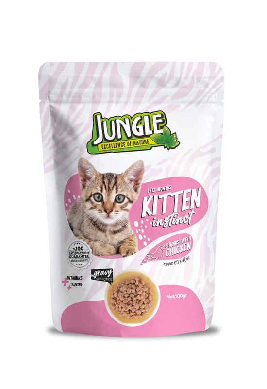Jungle 100 Gr Pouch Kedi Maması Yavru Tavuk Parçalı Jngo-001