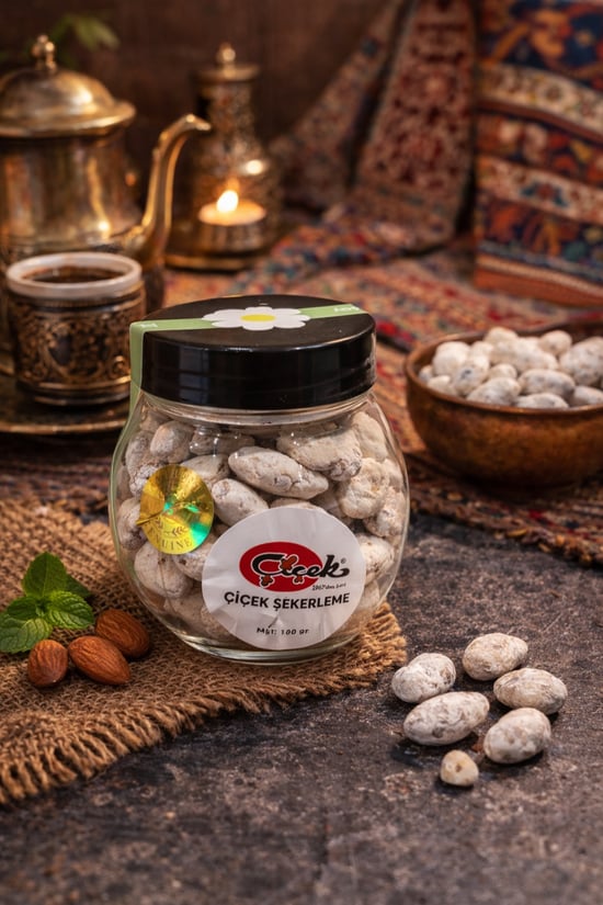 Çiçek Şekerleme Yöresel Badem Şekeri 100 Gr