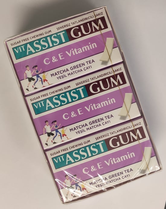 Vitassist Gum C& E Vitamin Matcha Green Tea Sakiz 27gr Paket İçi 12 Adet
