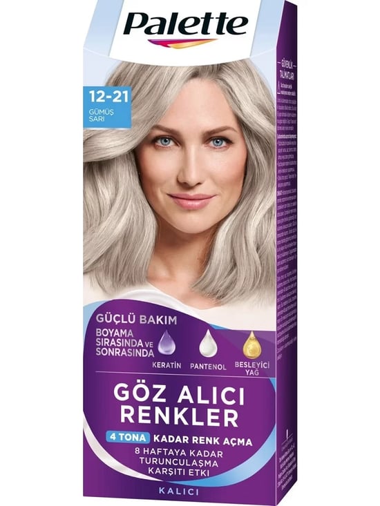 Palette Göz Alıcı Renkler Saç Boyası 12-21 Gümüş Sarı 50ml