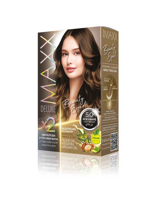 Maxx Deluxe Beauty Expert Set Saç Boyası 5.0 Açık Kahve