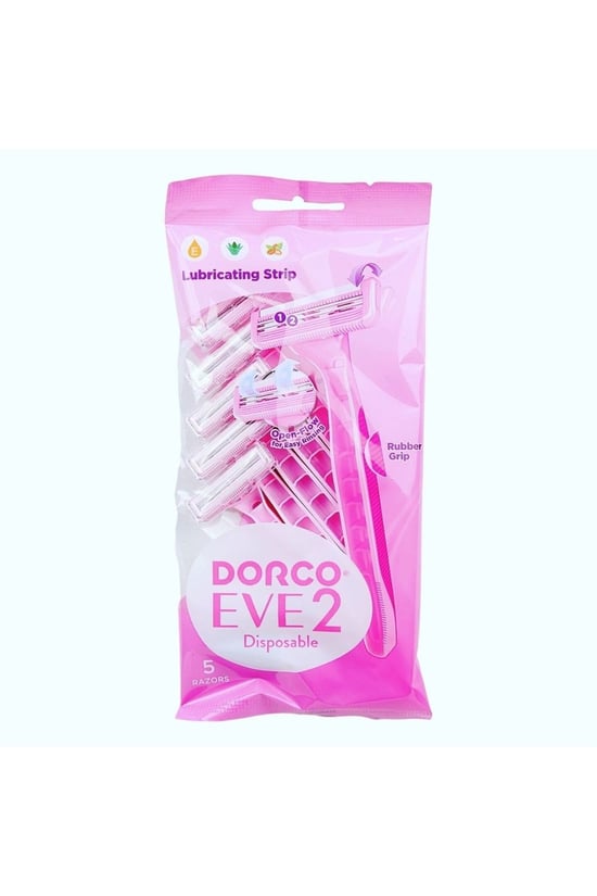 Dorco Eve2 Banyo Tıraş Bıçağı 2 Bıçaklı Kayganlaştırcılı Poşet 5'li