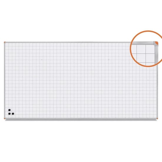 Kareli Mıknatıslı Yüzey Beyaz Yazı Tahtası 120x360cm