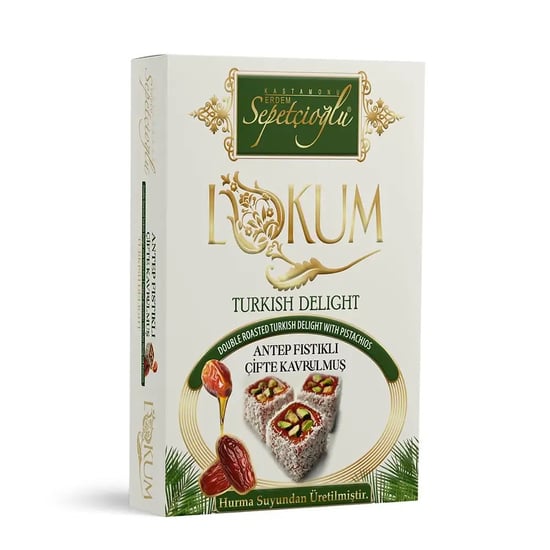 Kastamonu Meşhur Sepetçioğlu Antep Fıstıklı Çifte Kavrulmuş Lokum (hurma Sulu) 240g