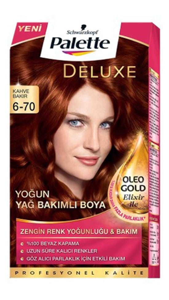 Palette Deluxe Kahve Bakır Oleo Gold 6-70 Tüp Krem Saç Boyası 50 ml