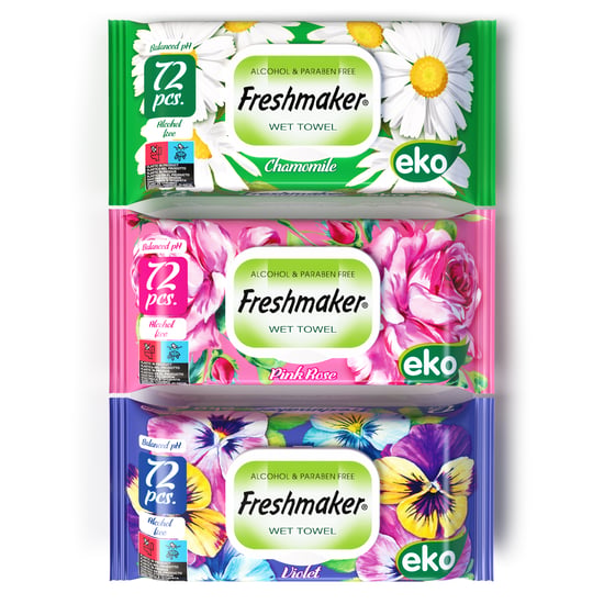 Freshmaker İslak Mendil Eko (çiçek) Kapaklı 72'li
