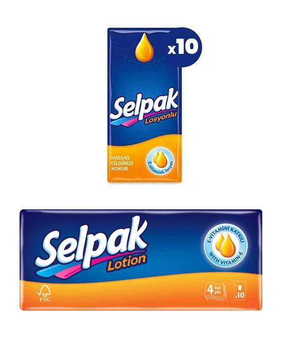 Selpak Kağıt Mendil 10'lu Losyonlu
