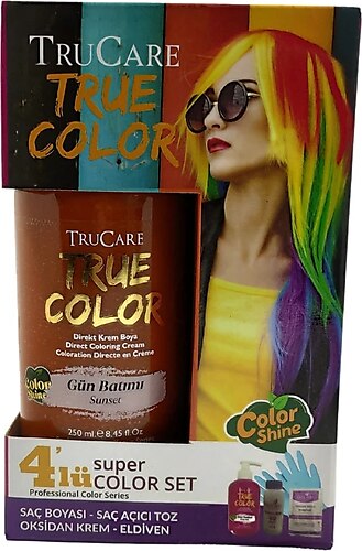 Trucare Truecolor Gün Batımı Saç Boyası Seti Saç Açıcı ve Eldivenli