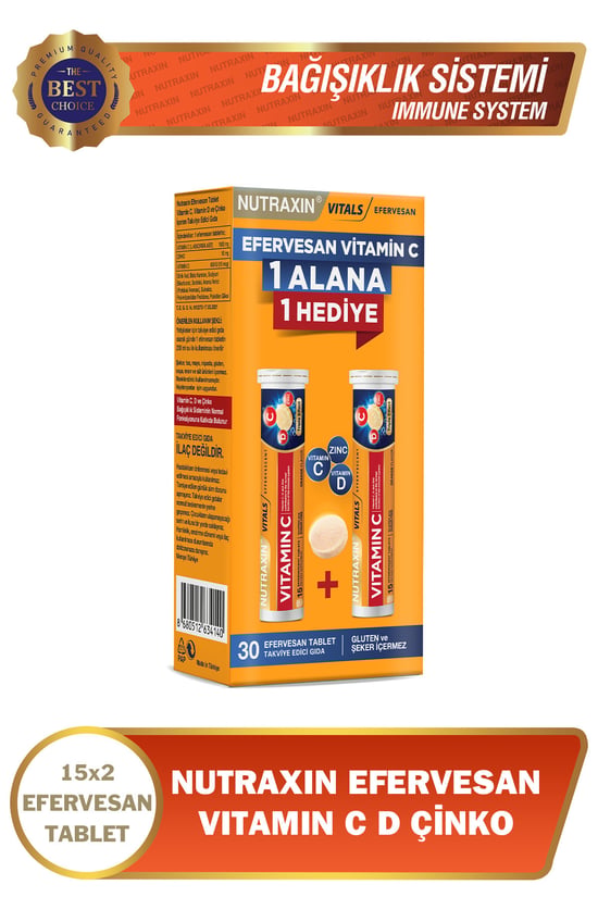 Nutraxin Vitamin C 1 Alana 1 Bedava 30 Efervesan Tablet