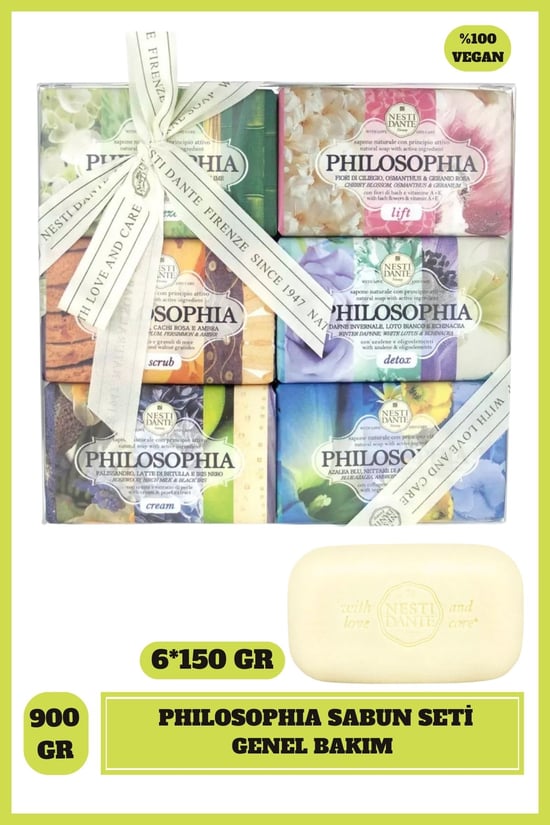 Nesti Dante Philosophia 6 Çeşit Kokulu Vegan Sabun Seti 6 X 150 Gr