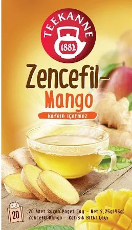 Teekanne 20li Süzen Poşet Bitki Çayi Zencefil Mango (kafein İçermez) 45gr