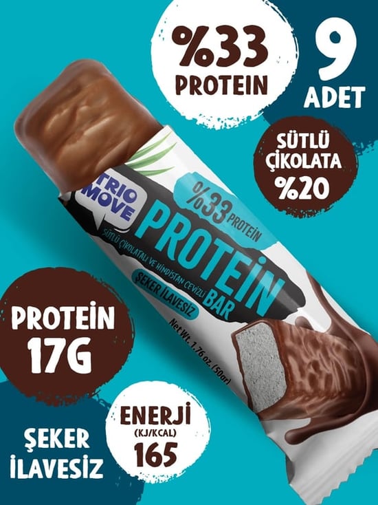 Trio Move %33 Protein Bar Hindistan Cevizli ve Sütlü 50 Gr