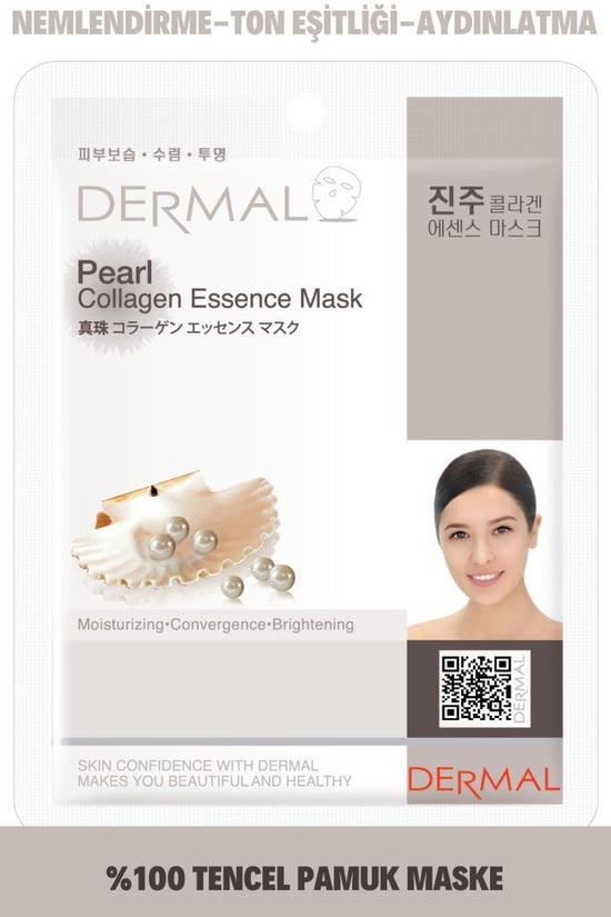 Dermal Aydınlatıcı, Nemlendirici İnci Özlü Kolajen Maske Gece Yüz Maskesi