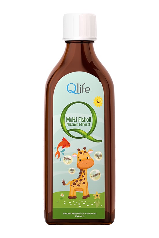 Qlife Multi Fishoil Vitamin Mineral - Omega 3 ve Multivitamin Meyve Aromalı Şurup 150 ml