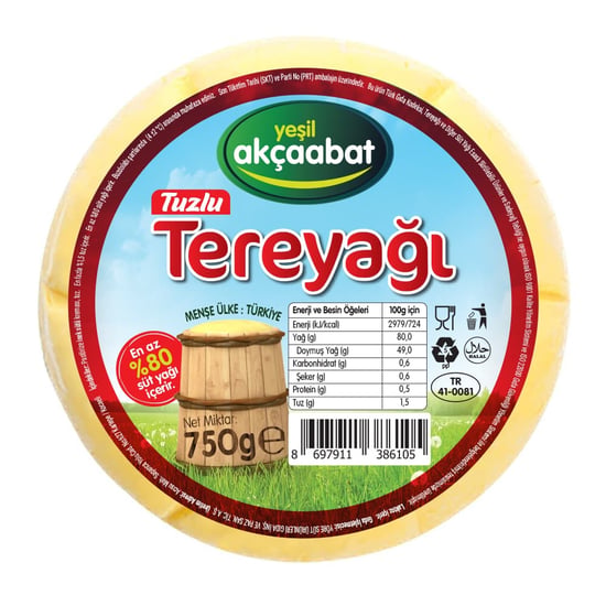 Yeşil Akçaabat Trabzon Tereyağı Tuzlu 750 Gr