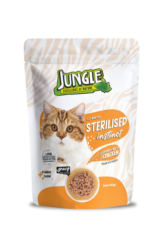 Jungle 100 Gr Pouch Kedi Maması Kısır Tavuk Parçalı Jngo-002