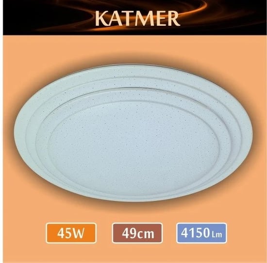 Erbay Sıva Üstü Led Panel Yuvarlak 45 Watt-Katmer Desenli-Beyaz-Günışığı