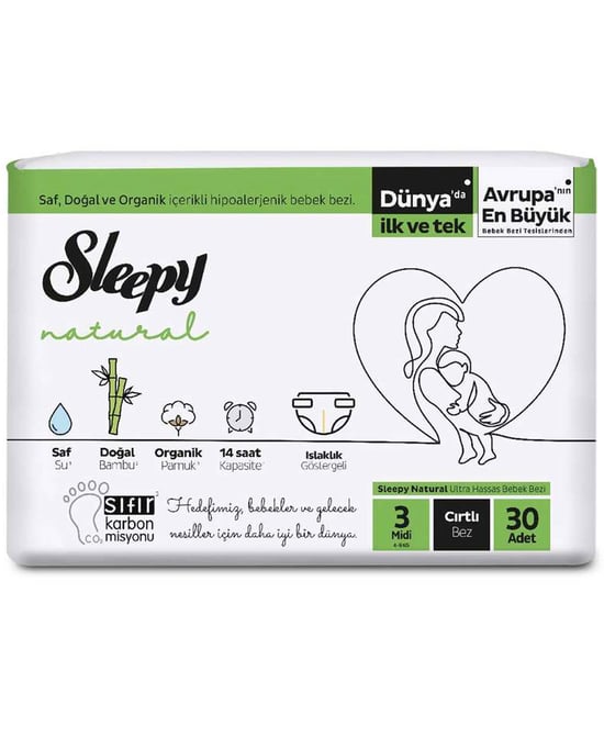 Sleepy Natural Bebek Bezi No:3 30'lu Midi