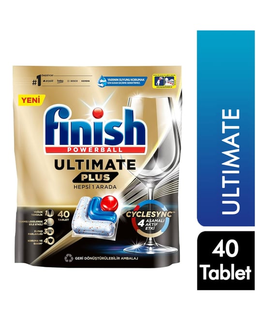 Finish Powerball Ultimate Plus Hepsi Bir Arada 40 Yıkama Bulaşık Tableti