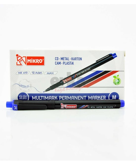 Mikro Mk-419 M Silgili Cd Kalemi 12'li Mavi