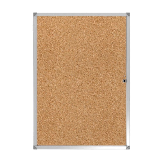 Kilitli Cam İlan Panosu 60x85cm Mantar
