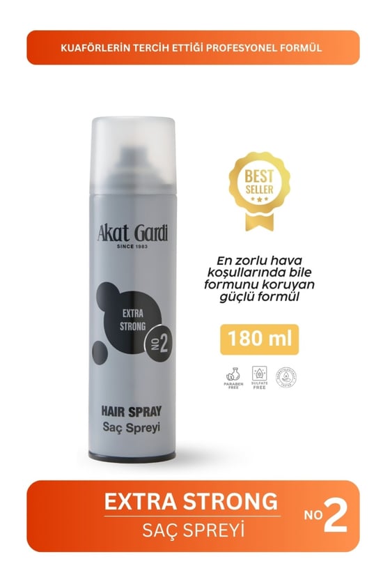 Akat Gardi Saç Spreyi Extra Strong No:2 Gri 180 Ml