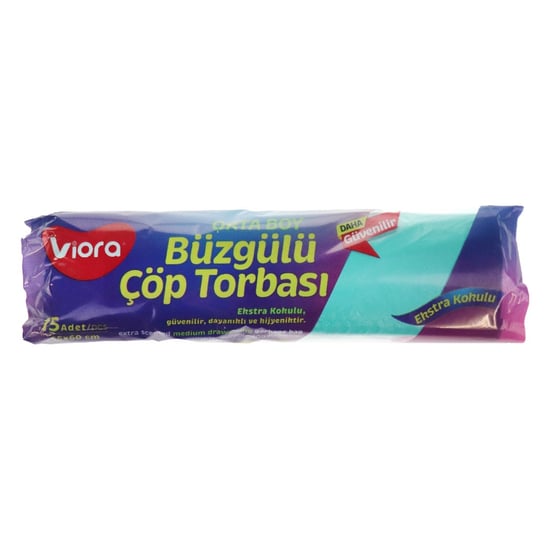 Viora Orta Boy Büzgülü Çöp Poşeti 15 Li