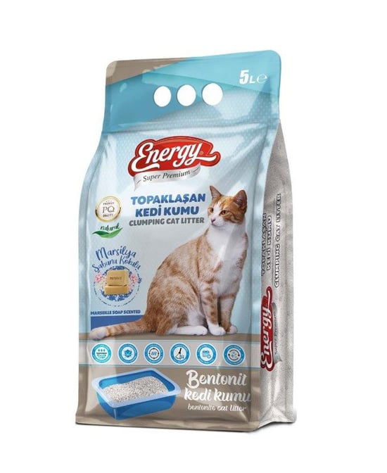 Energy Süper Premium Bentonit Kedi Kumu 5 Lt Sabun Kokulu