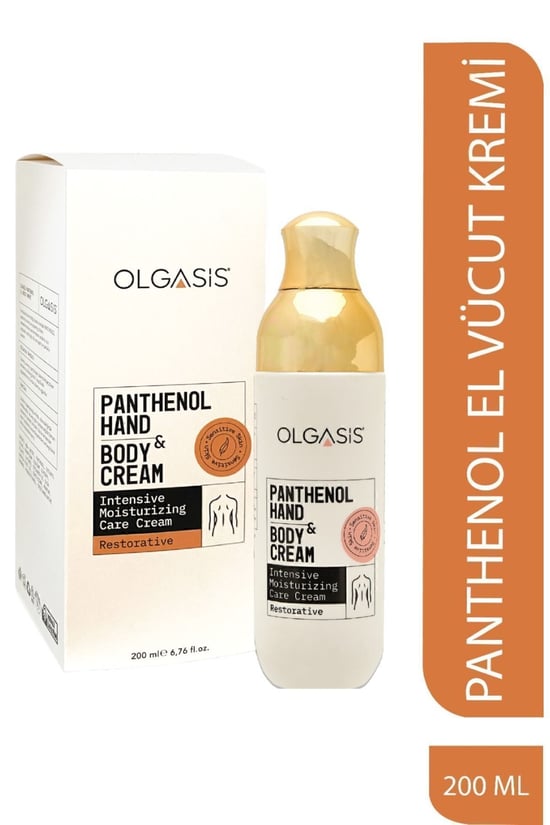 Olgasis Panthenol Hand & Body Cream | 200ml | Kurumuş & Yıpranmış Ciltler için Nemlendirici El & Vücut Kremi