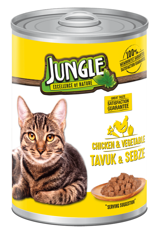 Jungle 400 Gr Konserve Kedi Maması Tavuklu & Sebzeli Jngk-001