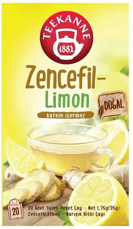 Teekanne 20li Süzen Poşet Çay Zencefil&limon Bitki Çayı Doğal (kafein İçermez) 35gr